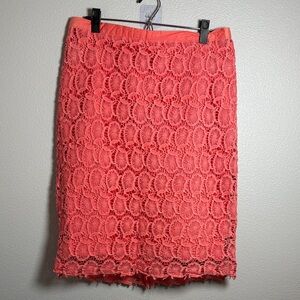 Mikarose Elegant Coral Lace Skirt Size XL